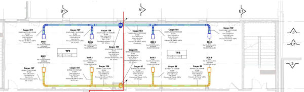 Plan d’architecture avec un amphithéâtre